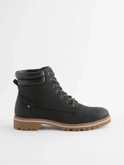 Zwart - Forever Comfort® casual enkellaarsjes met veters