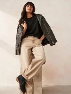 Zwart - Forever Comfort® casual enkellaarsjes met veters