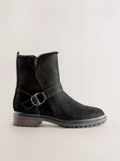 Zwart - Forever Comfort® Faux Fur Hardware Ankle Boots