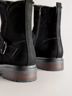 Zwart - Forever Comfort® Faux Fur Hardware Ankle Boots
