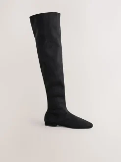 Zwart - Forever Comfort® Flat Sock Over The Knee Boots