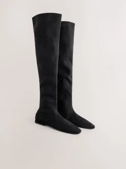 Zwart - Forever Comfort® Flat Sock Over The Knee Boots