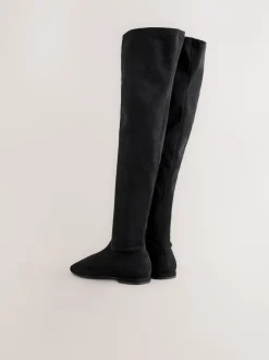Zwart - Forever Comfort® Flat Sock Over The Knee Boots