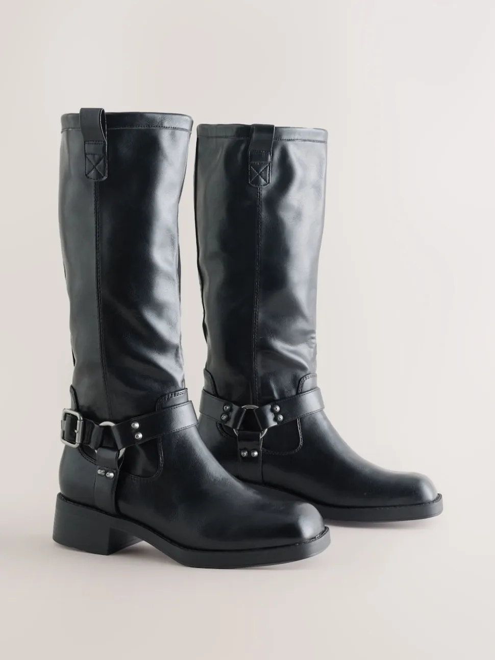 Zwart - Forever Comfort® Knee High Biker Boots