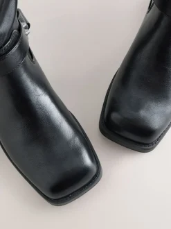 Zwart - Forever Comfort® Knee High Biker Boots