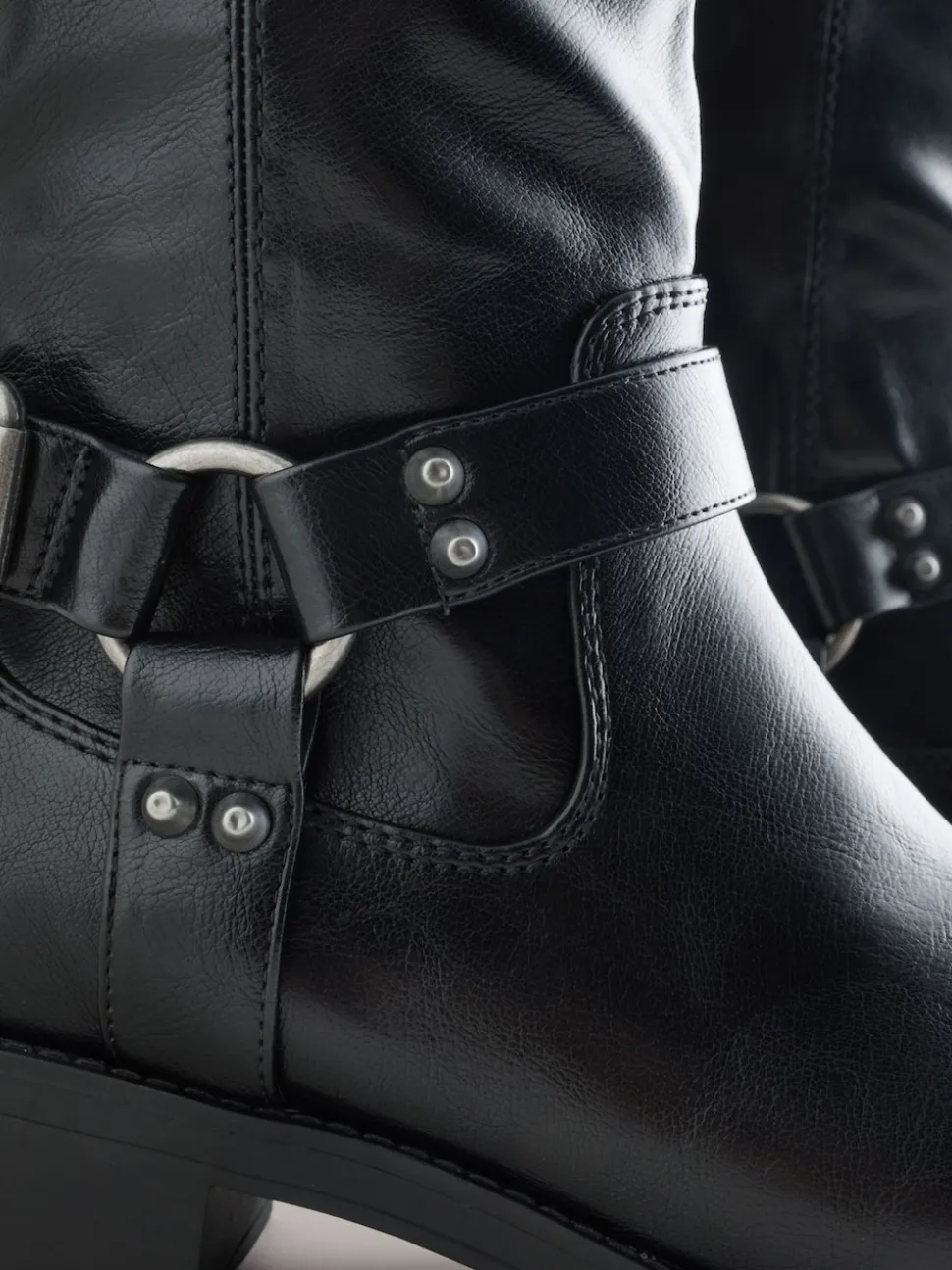 Zwart - Forever Comfort® Knee High Biker Boots
