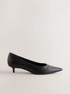 Zwart - Forever Comfort® Leather Point Toe Heels