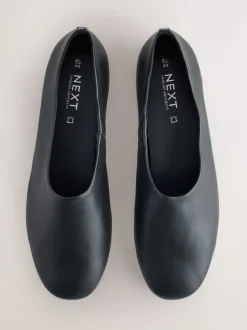 Zwart - Forever Comfort® Leather Hight Cut Ballet Flats