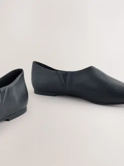 Zwart - Forever Comfort® Leather Hight Cut Ballet Flats