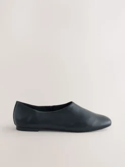Zwart - Forever Comfort® Leather Hight Cut Ballet Flats