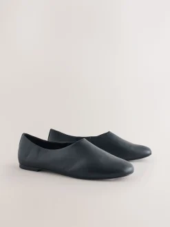Zwart - Forever Comfort® Leather Hight Cut Ballet Flats