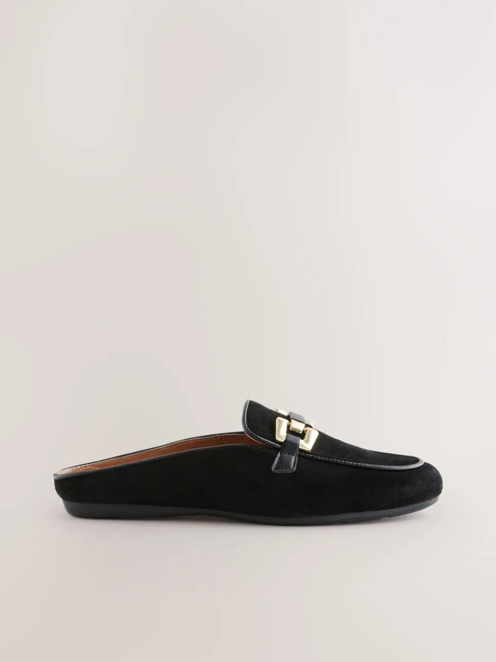 Zwart - Forever Comfort® Leather Hardware Trim Detail Loafer Mules