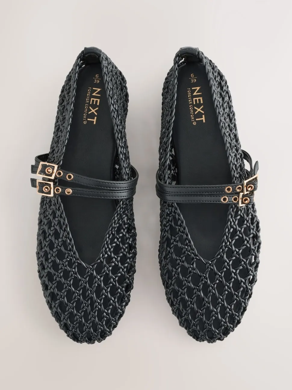 Zwart - Forever Comfort® Mary Jane-schoenen met ronde neus en dubbele bandjes