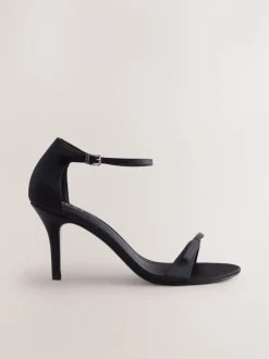 Zwart - Forever Comfort® Mini Satin Bow Heeled Sandals