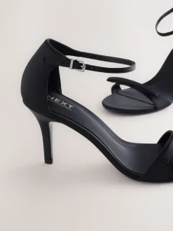 Zwart - Forever Comfort® Mini Satin Bow Heeled Sandals