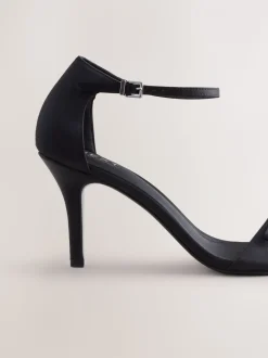 Zwart - Forever Comfort® Mini Satin Bow Heeled Sandals