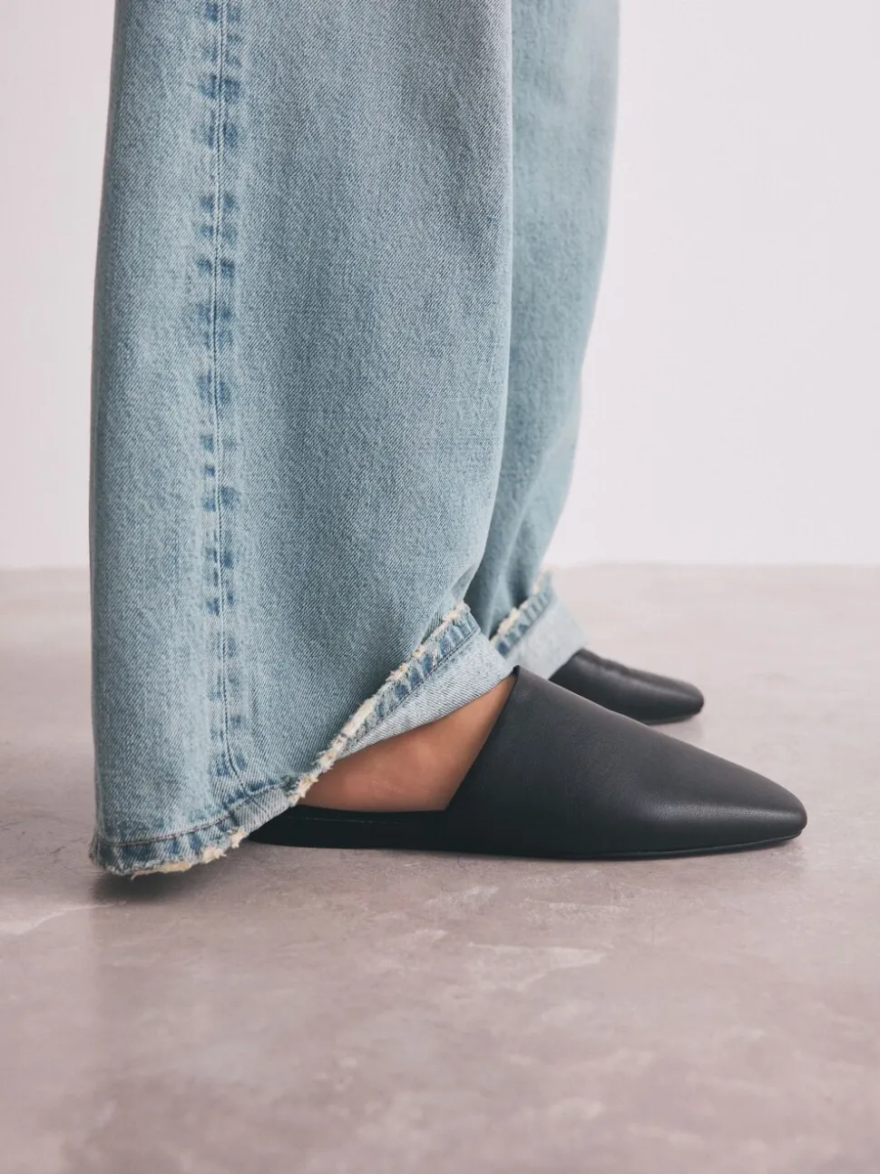Zwart - Forever Comfort® muiltjes met hoge uitsnijding en vierkante neus