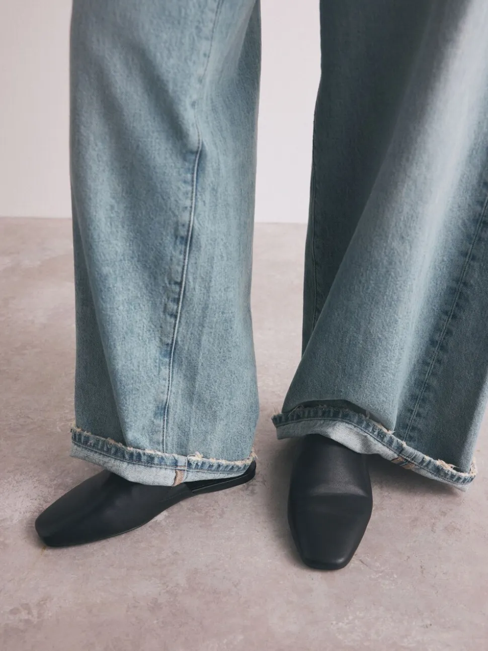 Zwart - Forever Comfort® muiltjes met hoge uitsnijding en vierkante neus