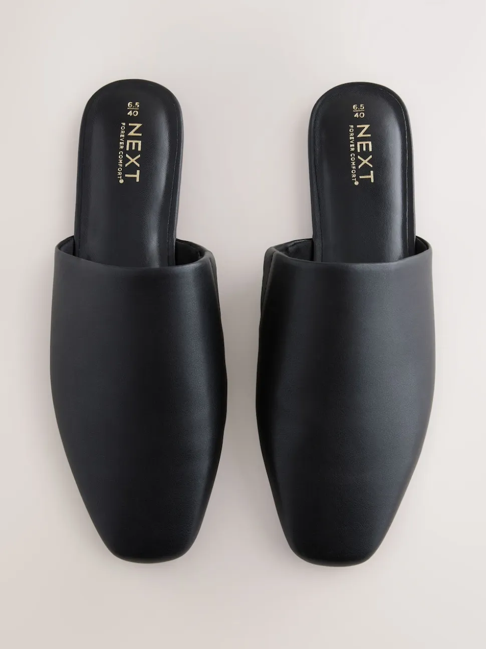 Zwart - Forever Comfort® muiltjes met hoge uitsnijding en vierkante neus