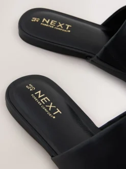 Zwart - Forever Comfort® muiltjes met hoge uitsnijding en vierkante neus