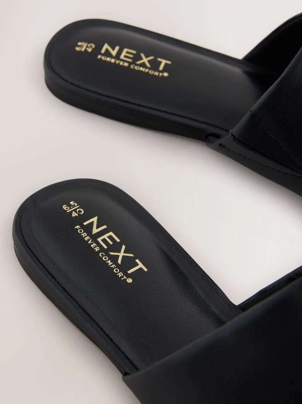 Zwart - Forever Comfort® muiltjes met hoge uitsnijding en vierkante neus