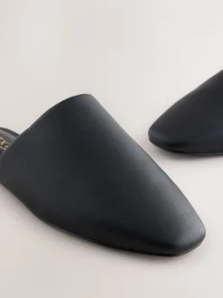 Zwart - Forever Comfort® muiltjes met hoge uitsnijding en vierkante neus