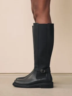 Zwart - Forever Comfort® rijlaarzen met gesp