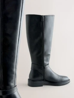 Zwart - Forever Comfort® rijlaarzen met gesp