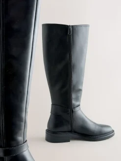 Zwart - Forever Comfort® rijlaarzen met gesp
