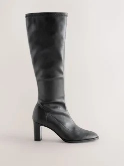 Zwart - Forever Comfort® Round Toe Knee High Sock Boots