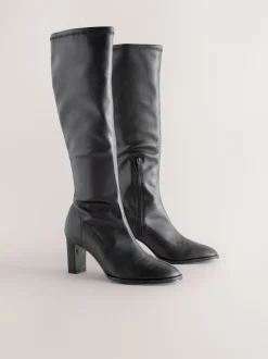 Zwart - Forever Comfort® Round Toe Knee High Sock Boots