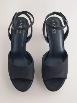 Zwart - Forever Comfort® Round Toe Platform Heeled Sandals