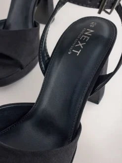 Zwart - Forever Comfort® Round Toe Platform Heeled Sandals