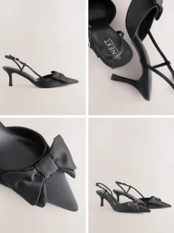 Zwart - Forever Comfort® schoenen met strik, hielbandje en spitse neus