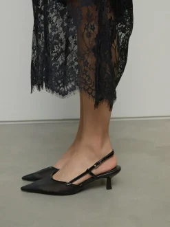 Zwart - Forever Comfort® Spitse Mesh Slingback Hakken