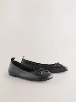 Zwart - Forever Comfort® Square Toe Bow Ballet Flats
