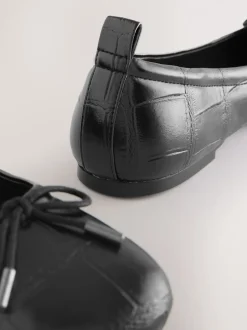 Zwart - Forever Comfort® Square Toe Bow Ballet Flats