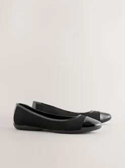 Zwart - Forever Comfort® Toe Cap Ballerina Shoes
