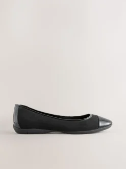 Zwart - Forever Comfort® Toe Cap Ballerina Shoes