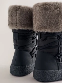Zwart - Forever Comfort® Water Repellent Finish Faux Fur Lined Boots