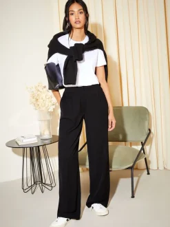 Zwart - Friends Like These Premium broek met wijde pijpen en elastiek aan de achterkant