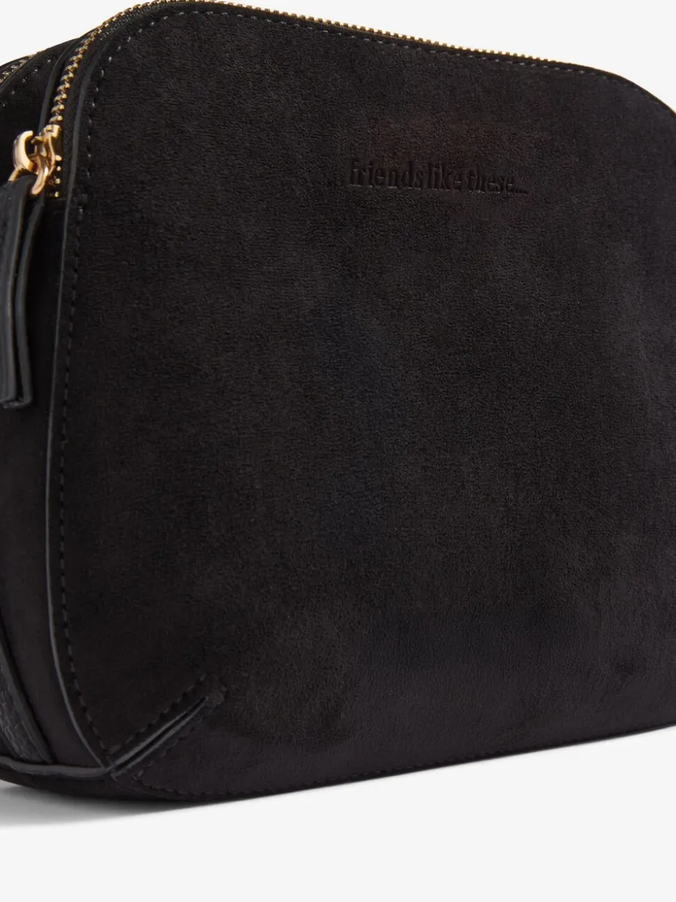 Zwart - Friends Like These Double Compartment Cross-Body Bag