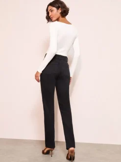 Zwart - Friends Like These jeans met rechte pijpen