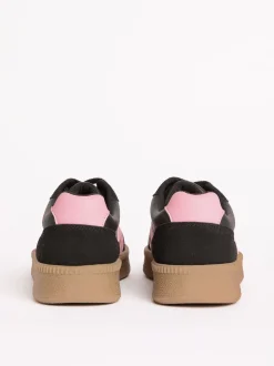 Zwart - Friends Like These Lace Up Retro Gumsole Sports Trainers