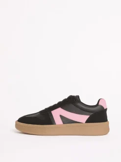 Zwart - Friends Like These Lace Up Retro Gumsole Sports Trainers