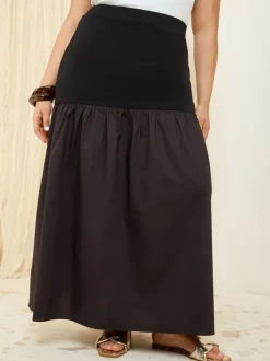 Zwart - Friends Like These Maxi-rok met verlaagde taille