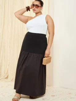 Zwart - Friends Like These Maxi-rok met verlaagde taille