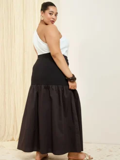 Zwart - Friends Like These Maxi-rok met verlaagde taille