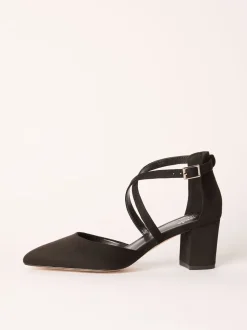 Zwart - Friends Like These pumps met blokhak en gekruiste bandjes