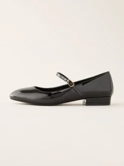 Zwart - Friends Like These Mary Jane-ballerina's van imitatie lakleer met ronde neus